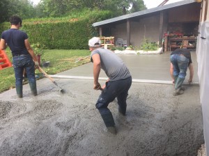 terrasse Feucherolles Dalle beton avec treillis soudées et joints de dilatation