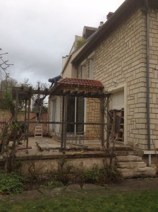 Avant agrandissement Versailles toit terrasse et terrasse extérieur